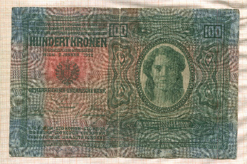 100 крон. Австро-Венгрия 1912г