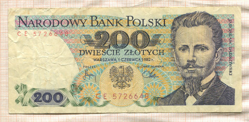 200 злотых. Польша 1982г