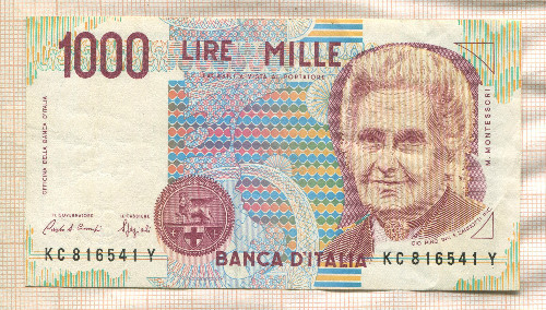 1000 лир. Италия 1990г