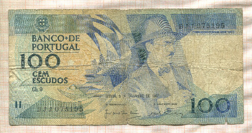 100 эскудо. Португалия 1987г