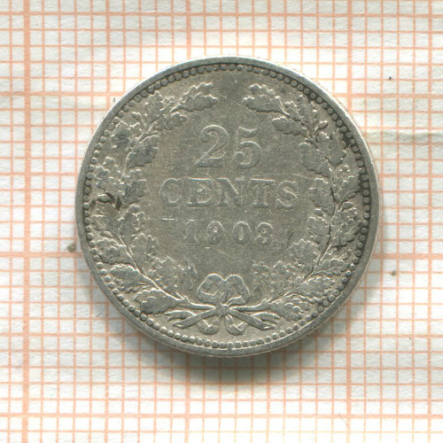 25 центов. Нидерланды 1903г