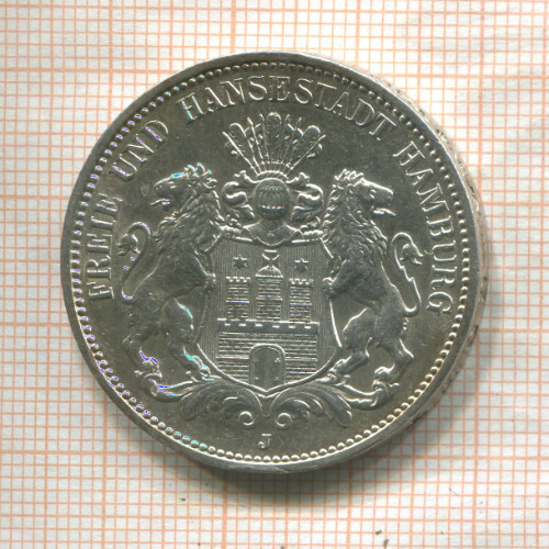 3 марки. Гамбург 1912г