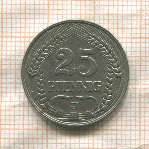25 пфеннигов. Германия 1910г
