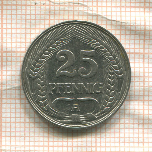 25 пфеннигов. Германия 1910г