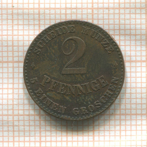 2 пфеннига. Саксен-Кобург-Гота 1868г