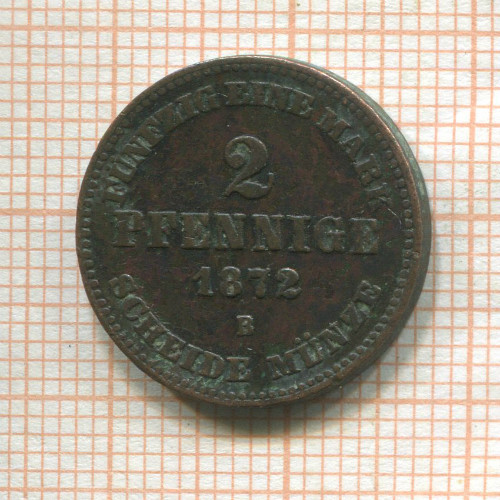 2 пфеннига. Мекленбург-Шверин 1872г