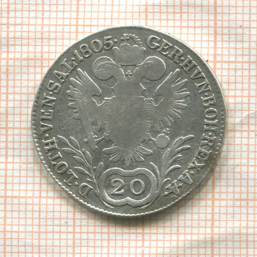 20 крейцеров. Австрия 1805г