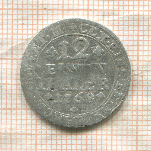 1/12 талера. Брауншвейг-Вольфенбюттель 1768г