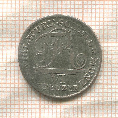 6 крейцеров. Вюртемберг 1807г