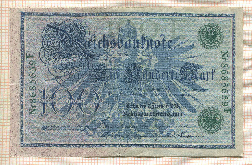 100 марок. Германия 1908г
