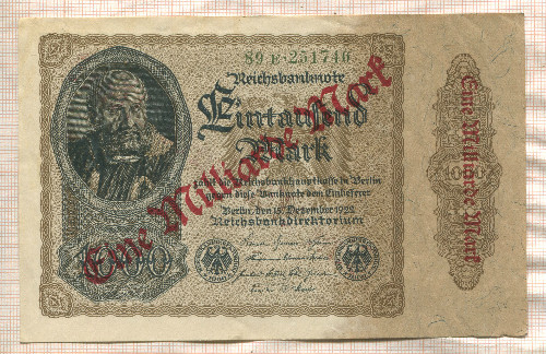 1000000 марок. Германия 1923г