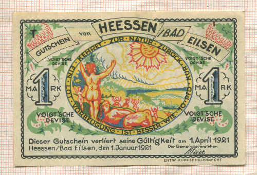 1 марка. Германия 1921г