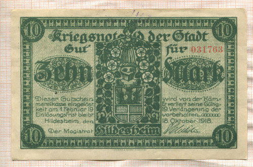 10 марок. Германия 1918г