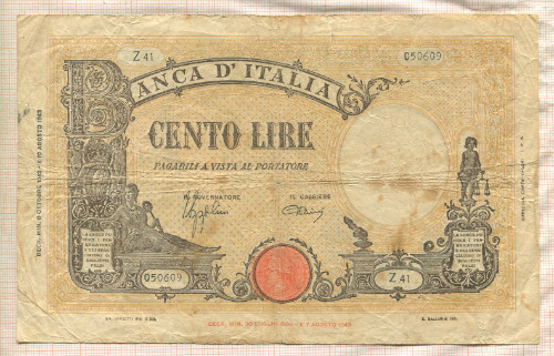 100 лир. Италия 1943г