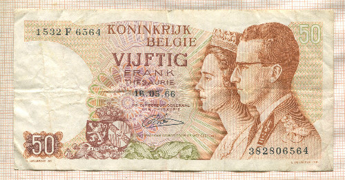 50 франков. Бельгия 1966г