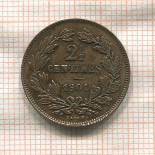 2 1/2 сантима. Люксембург 1901г
