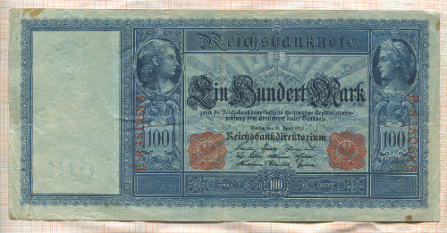 100 марок. Германия 1910г