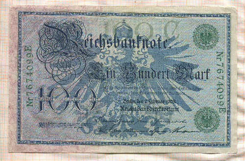 100 марок. Германия 1908г