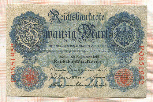20 марок. Германия 1914г