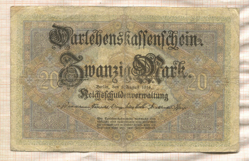 20 марок. Германия 1914г
