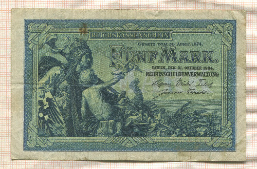 5 марок. Германия 1904г