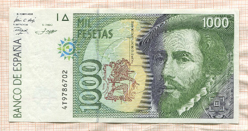 1000 песет. Испания 1992г