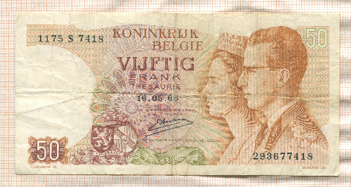 50 франков. Бельгия 1966г