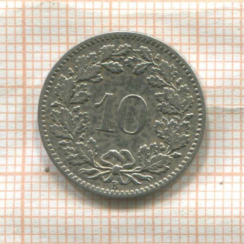 10 раппенов. Швейцария 1900г
