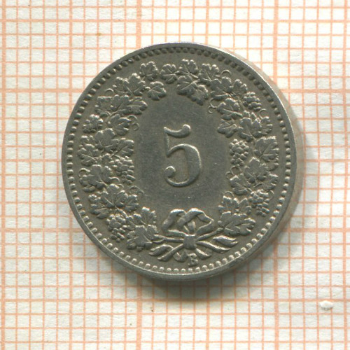 5 раппенов. Швейцария 1902г