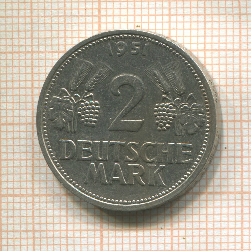 2 марки. Германия 1951г