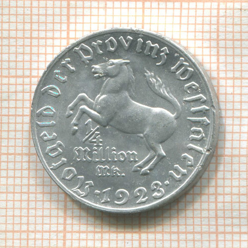 1/4 миллиона марок. Вестфалия 1923г