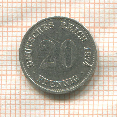 20 пфеннигов. Германия 1974г