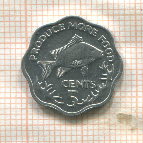 5 центов. Сейшелы. F.A.O. 1977г