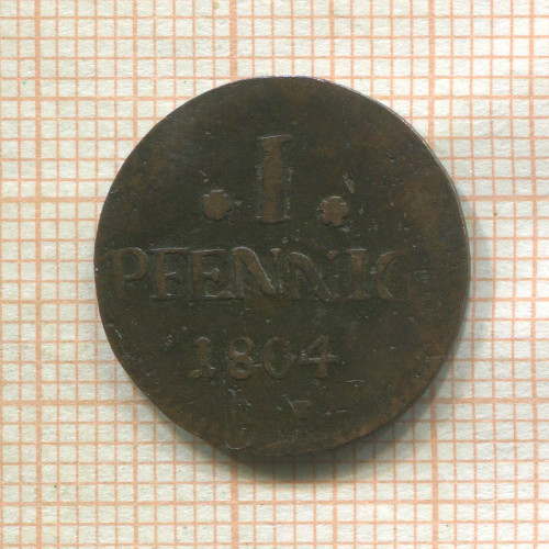 1 пфенниг. Гессен-Дармштадт 1804г