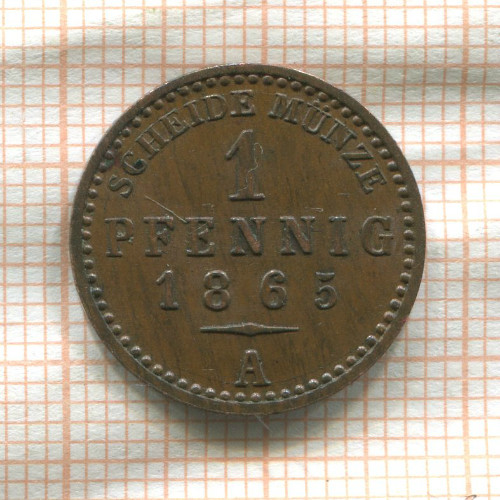 1 пфенниг. Саксен-Ваймар-Эйзенах 1865г