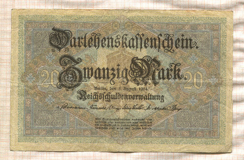 20 марок. Германия 1914г