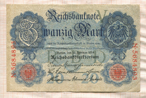 20 марок. Германия 1914г