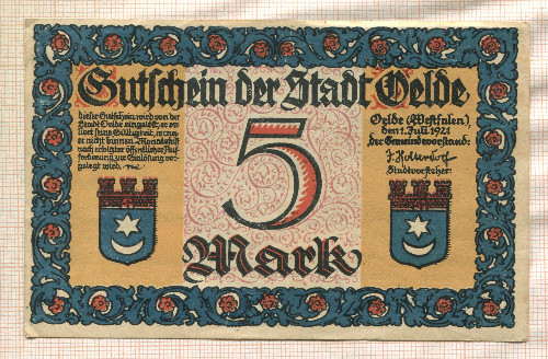5 марок. Германия 1921г