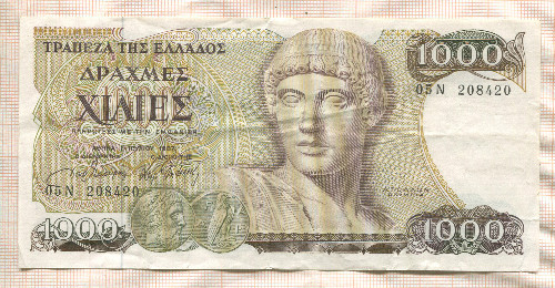 1000 драхм. Греция 1987г