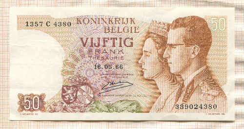 50 франков. Бельгия 1966г