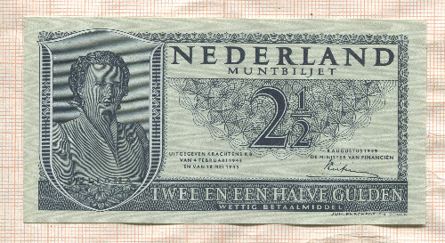 2 1/2 гульдена. Нидерланды 1949г
