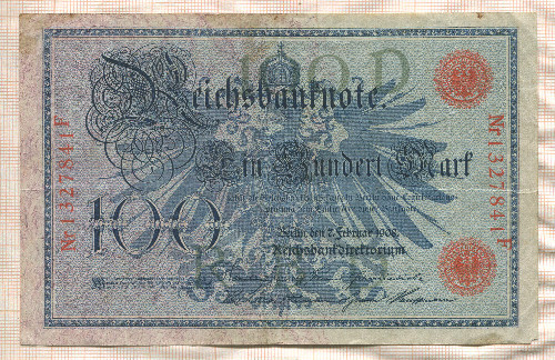 100 марок. Германия 1908г