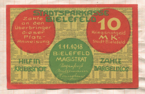 10 марок. Германия 1918г