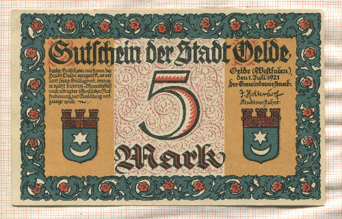5 марок. Германия 1921г