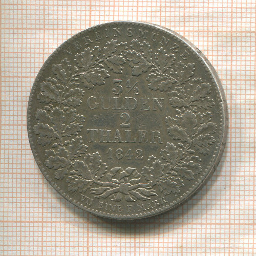 3 1/2 гульдена - 2 талера. Франкфурт 1842г