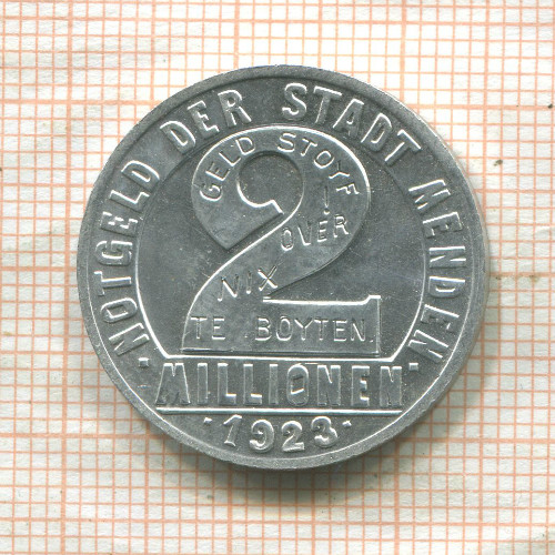 2 миллиона марок. Менден 1923г