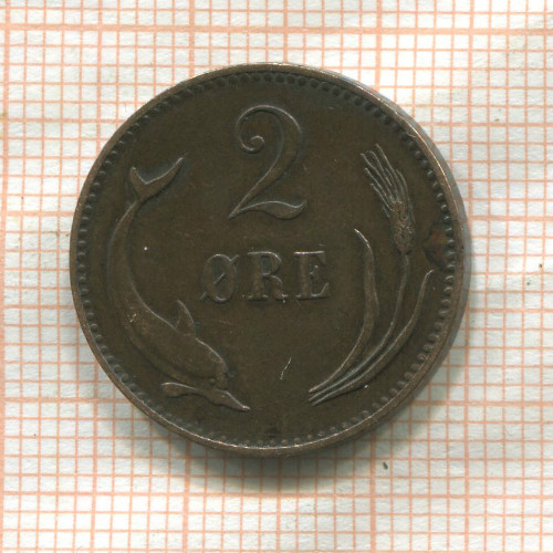 2 эре. Дания 1886г