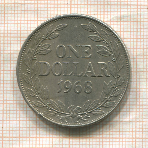 1 доллар. Либерия 1968г
