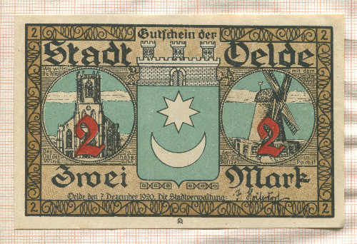2 марки. Германия 1920г