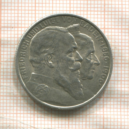 2 марки. Баден 1906г